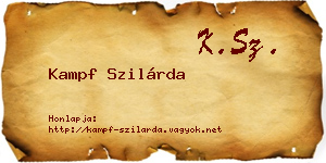 Kampf Szilárda névjegykártya